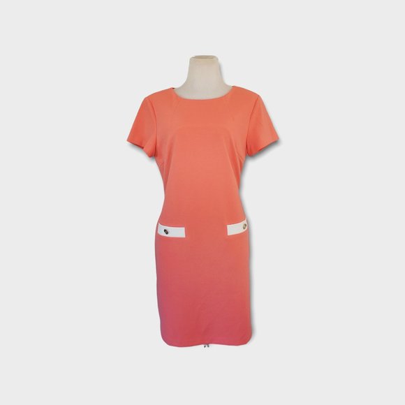 Tommy Hilfiger Dresses & Skirts - NWT Tommy Hilfiger Peach Short Sleeve Double Front Faux Pocket Shift Dress